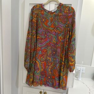 Vintage Style Print Paisley Multicolor Dress